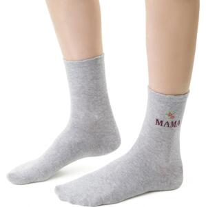 Světle šedé vysoké ponožky Mama Art.099 DR007,  LIGHT GRAY MELANGE Velikost: 35-37