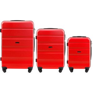Červená sada kufrů tří velikostí LOVEBIRD AT01, Luggage 3 sets (L,M,S) Wings, Blood Red Velikost: Sada kufrů