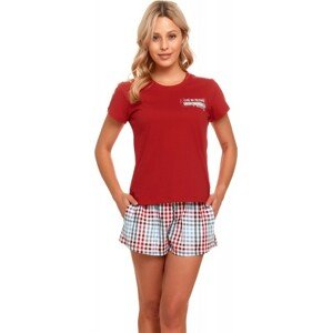 Červené krátké pyžamo s károvanými kraťasy Velikost: XL
