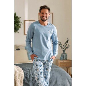 Světle modré pyžamo s potiskem lenochodů Velikost: XL