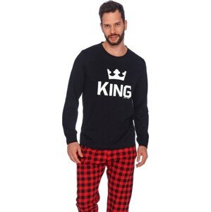 Černo-červené dlouhé pyžamo KING Velikost: L