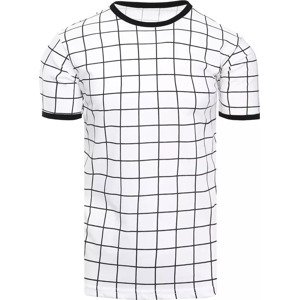 Bílé tričko s potiskem čtverců RX4935 Velikost: L