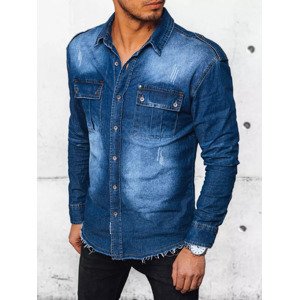 Modrá pánská džínová košile DX2383 Velikost: S