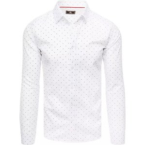 Pánská bílá košile se vzorem DX2451 Velikost: 2XL