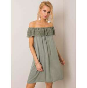 Dámské zelené šaty s odhalenými rameny TW-SK-BI-80827.30-khaki Velikost: S