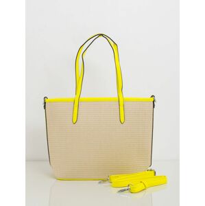Béžová kabelka se žlutým lemováním OW-TR-MC879-yellow Velikost: ONE SIZE