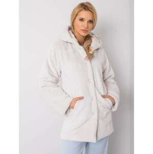 Světle šedý dámský chlupatý kabátek Teddy coat 217-PL-24702.88-grey Velikost: S