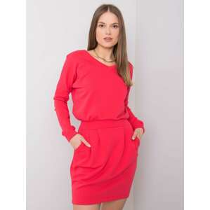 Růžové dámské šaty s vázáním RV-SK-6037.18X-coral Velikost: M