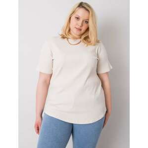 Krémové dámské tričko s krátkým rukávem RV-BZ-6323.92-beige Velikost: XL