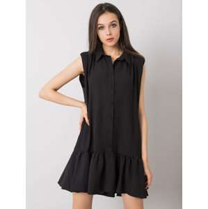 Černé dámské košilové šaty bez rukávů 341-SK-5183.10-black Velikost: S