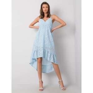 Modré dámské děrované letní šaty na ramínka TW-SK-BI-25480.93-blue Velikost: S