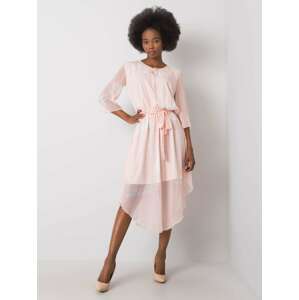 Pudrové dámské vzorované šaty LK-SK-508085.77P-pink Velikost: 40