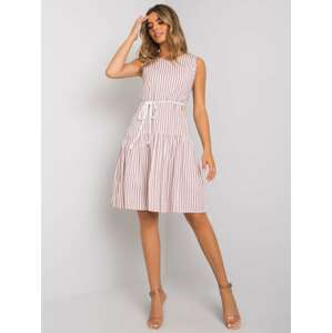 Růžovo-bílé pruhované šaty -LK-SK-508215-2.35P-white-pink Velikost: 36