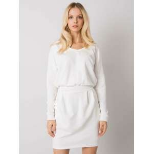 Bílé mini šaty s páskem RV-SK-6037.18X-white Velikost: S