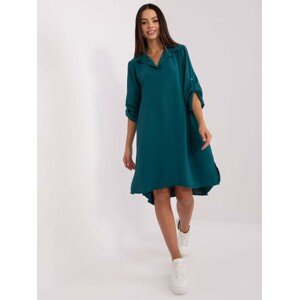 Modro-zelené asymetrické šaty DHJ-SK-16328.33-dark blue Velikost: ONE SIZE