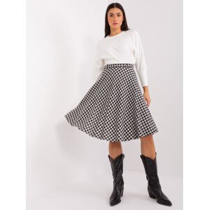 Černo-bílá károvaná midi sukně LK-SD-508387-1.12P-white-black Velikost: 36