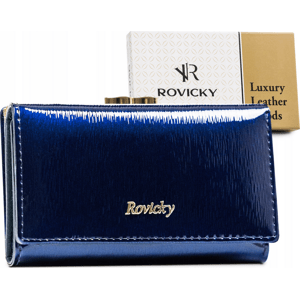 Rovicky Modrá dámská kožená lakovaná peněženka V142 [DH] RH-23-1-SH Velikost: ONE SIZE