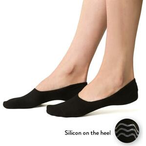 Černé dámské krátké ponožky z bavlny Art.058 DJ006,  BLACK Velikost: 35-37