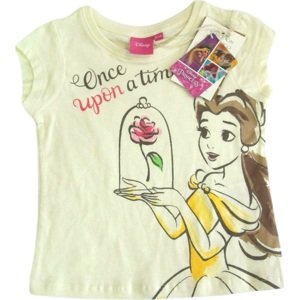 Disney Princess Bella smetanové dívčí tričko s potiskem Velikost: 98/104