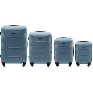 Světle modrá sada cestovních kufrů PEACOCK 147 , Silver blue Velikost: Sada kufrů