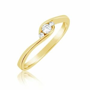 Zlatý zásnubní prsten DF 2954, žluté zlato, s brilianty 55