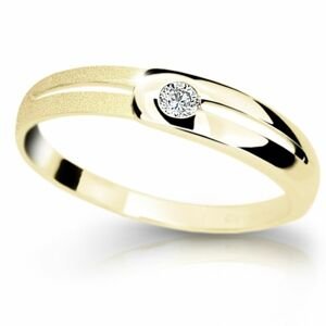 Zlatý prsten DF 1049 ze žlutého zlata, s briliantem 47