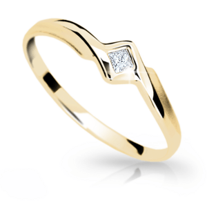 Zlatý prsten DF 1113 ze žlutého zlata, s briliantem 46