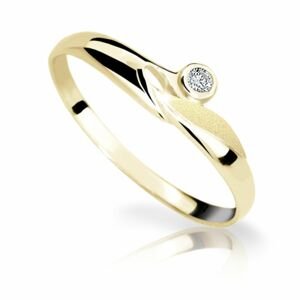 Zlatý prsten DF 1231 ze žlutého zlata, s briliantem 50