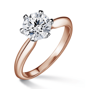 Mira | Zásnubní prsten se středovým kamenem 1.3ct, bílé a růžové zlato, s diamanty 50