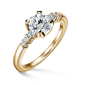 Sierra | Zásnubní prsten se středovým kamenem 1.000ct, žluté zlato, s diamanty 60