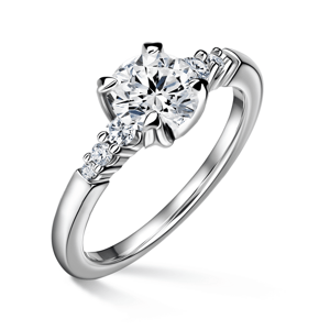 Sierra | Zásnubní prsten se středovým kamenem 1.000ct, bílé zlato, s diamanty 49