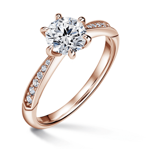 Minerva Side Stones | Zásnubní prsten se středovým kamenem 1.000ct, růžové zlato, s diamanty 54