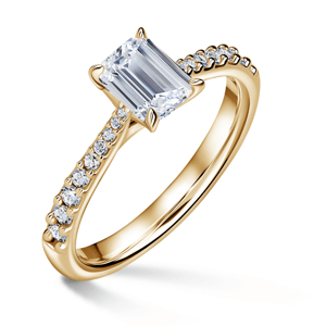 Arlene Side Stones | Zásnubní prsten se středovým kamenem 1.000ct, žluté zlato, s diamanty 48