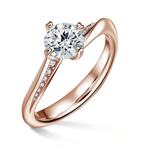 Freya Side Stones | Zásnubní prsten se středovým kamenem 1.000ct, růžové zlato, s diamanty 63