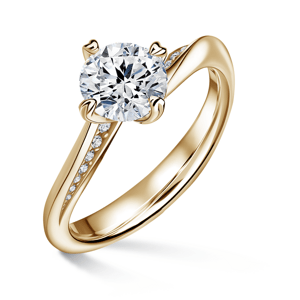 Freya Side Stones | Zásnubní prsten se středovým kamenem 1.310ct, žluté zlato, s diamanty 47