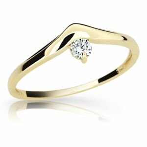 Zlatý zásnubní prsten DF 2016, žluté zlato, s briliantem 48