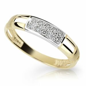 Zlatý prsten DF 2033 ze žlutého zlata, s briliantem 46