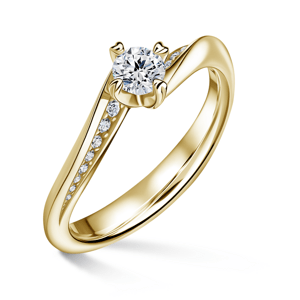 Freya Side Stones | Zásnubní prsten se středovým kamenem 0.25ct, žluté zlato, s diamanty 51