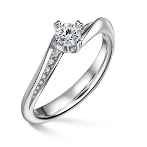 Freya Side Stones | Zásnubní prsten se středovým kamenem 0.25ct, bílé zlato, s diamanty 51