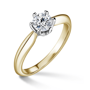 Mira | Zásnubní prsten se středovým kamenem 0.5ct, bílé a žluté zlato, s diamanty 65