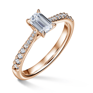 Arlene Side Stones | Zásnubní prsten se středovým kamenem 0.7 ct, růžové zlato, s diamanty 53