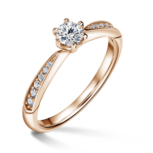 Minerva Side Stones | Zásnubní prsten se středovým kamenem 0.25 ct, růžové zlato, s diamanty 52
