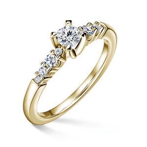 Sierra | Zásnubní prsten se středovým kamenem 0.25 ct, žluté zlato, s diamanty 55