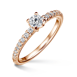 Aria | Zásnubní prsten se středovým kamenem 0.25 ct, růžové zlato, s diamanty 59