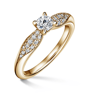 Luna | Zásnubní prsten se středovým kamenem 0.25 ct, žluté zlato, s diamanty 52