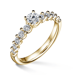 Dafné | Zásnubní prsten se středovým kamenem 0.25ct, žluté zlato, s diamanty 49