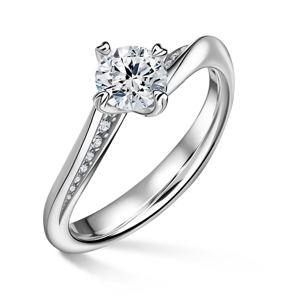 Freya Side Stones | Zásnubní prsten se středovým kamenem 0.900ct, bílé zlato, s diamanty 48