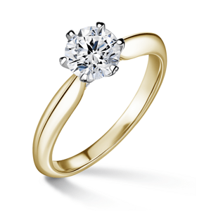 Mira | Zásnubní prsten se středovým kamenem 0.9ct, bílé a žluté zlato, s diamanty 63