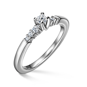 Sierra | Zásnubní prsten se středovým kamenem 0.085ct, bílé zlato, s diamanty 55