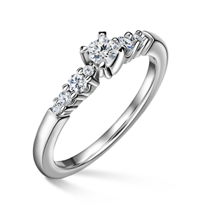 Sierra | Zásnubní prsten se středovým kamenem 0.145ct, bílé zlato, s diamanty 50
